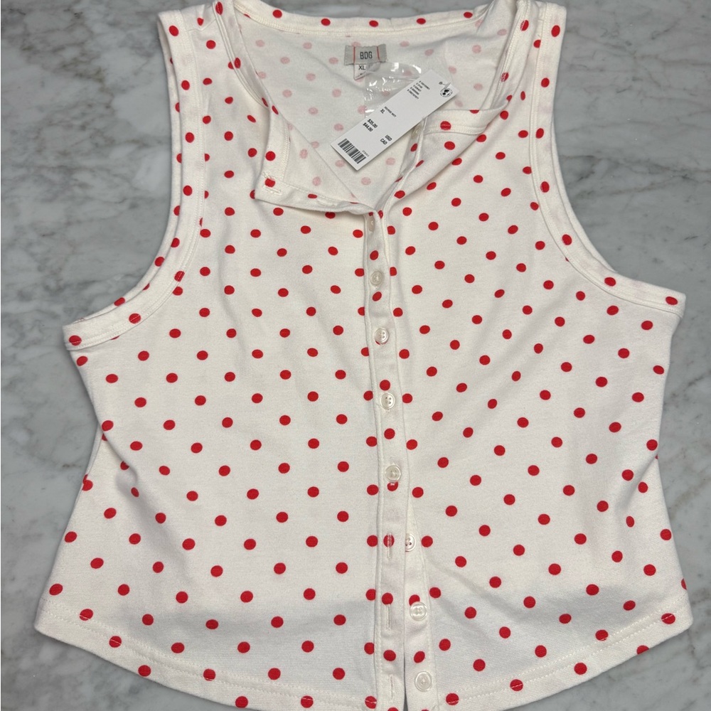 Polka Dot Sleeveless Top